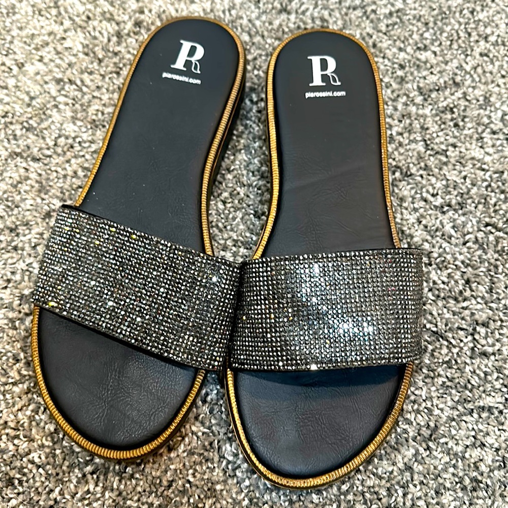NWOT sandal slides with rhinestones